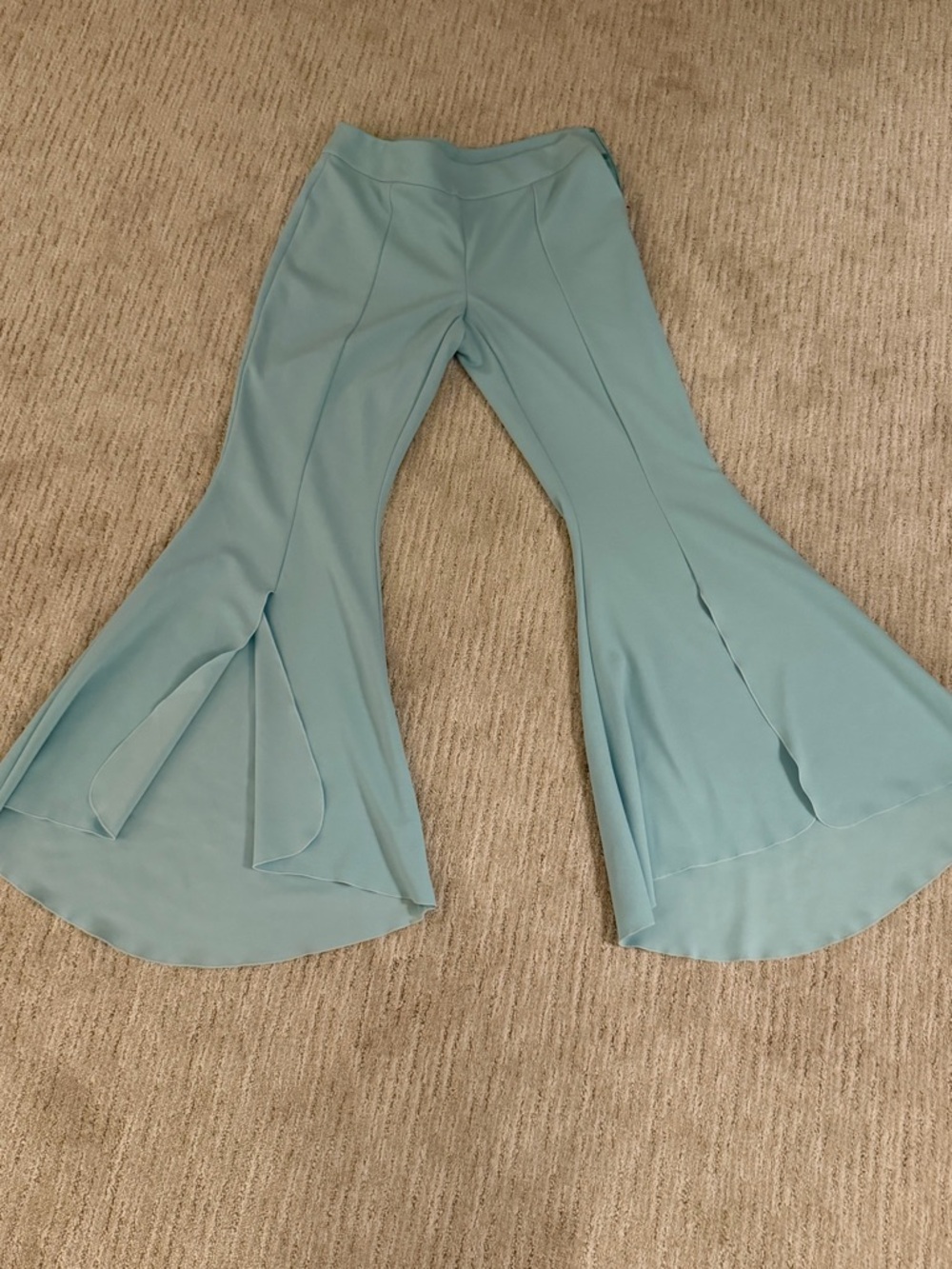 Express Seafoam Flare Pants with Front Slits